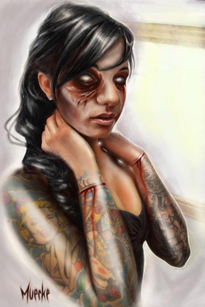 George Muecke - Zombie Dead Girl, Muecke Digital Paint Art